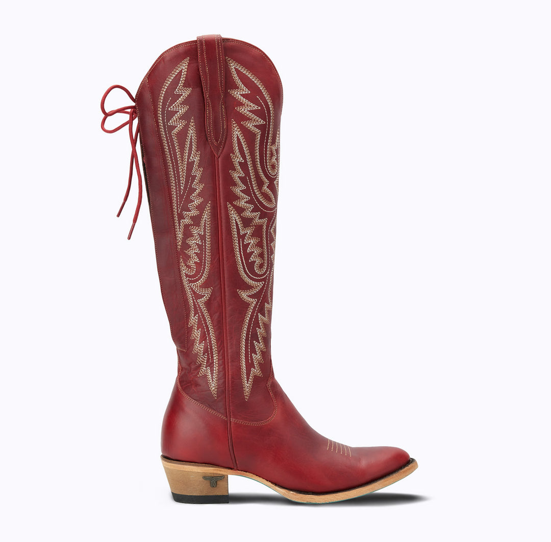 Free People Ainsley Mid Western Boots in Red
