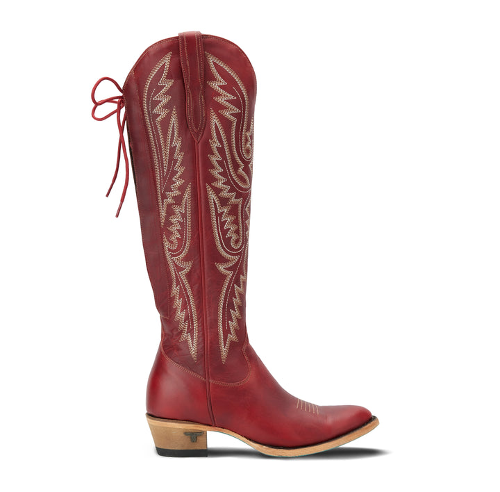 Monica Knee High Corset - Smoldering Ruby Ladies Boot Western Fashion by Lane