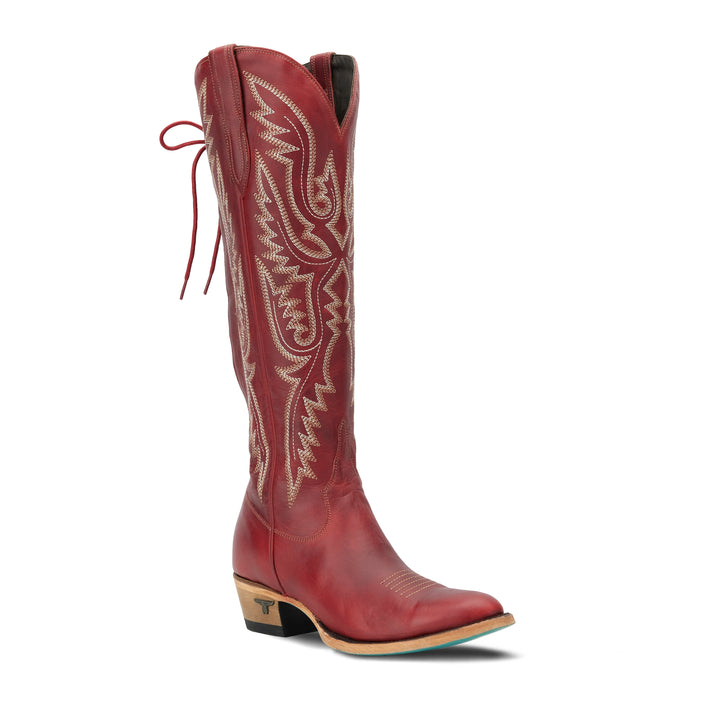 Monica Knee High Corset - Smoldering Ruby Ladies Boot Western Fashion by Lane