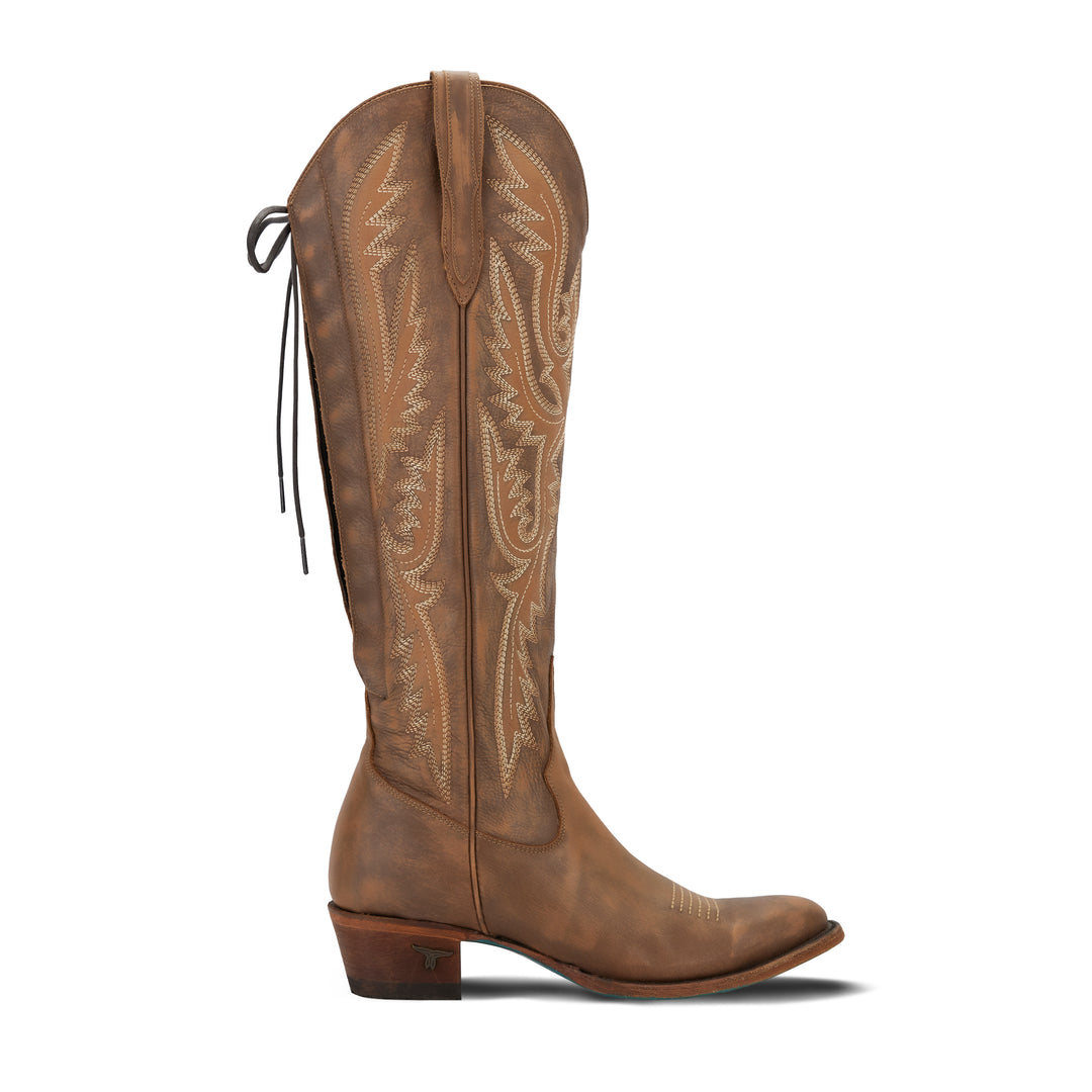 Monica Knee High Corset - Oiled Saddle Ladies Boot Western Fashion by Lane