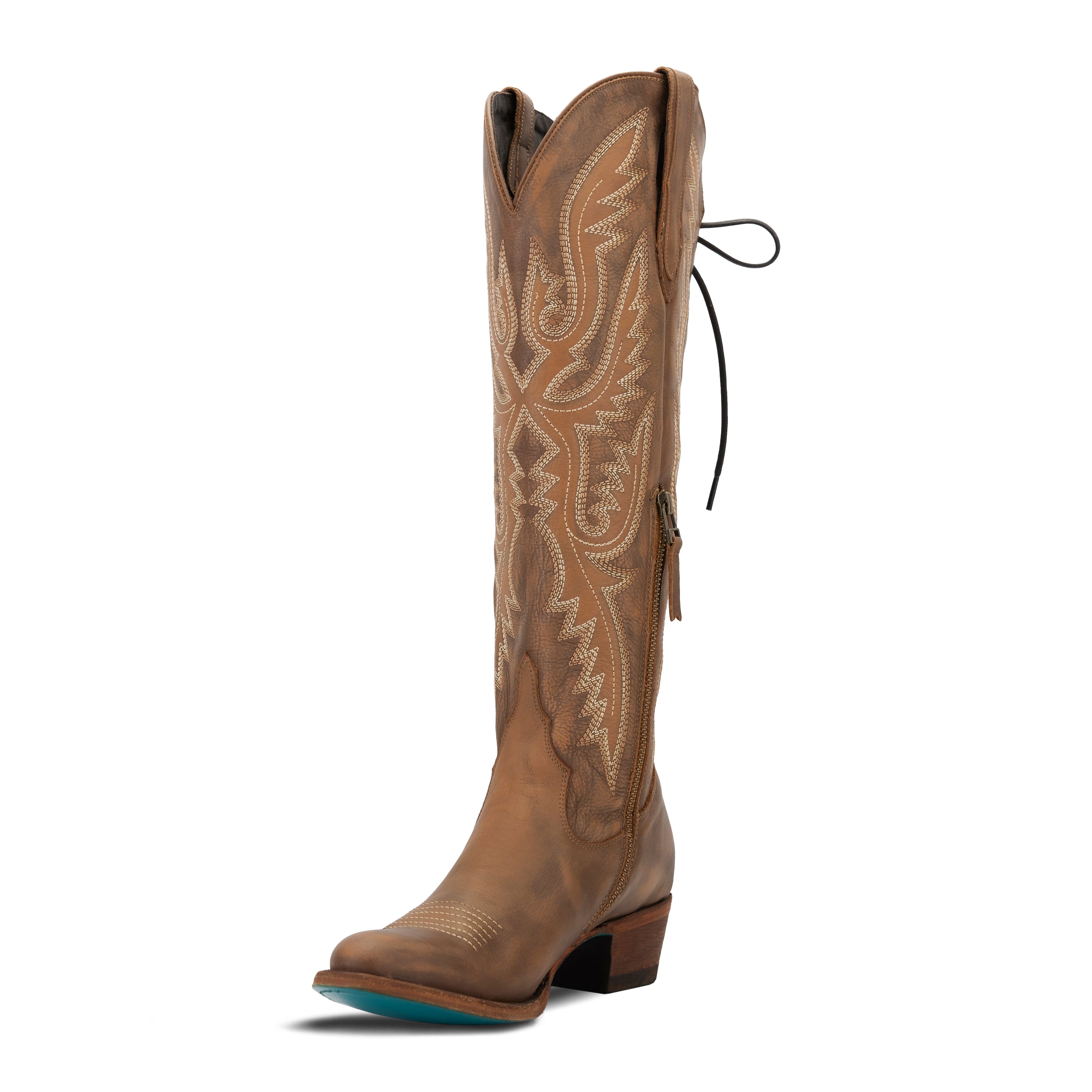 Monica Knee High Corset - Oiled Saddle Ladies Boot Western Fashion by Lane