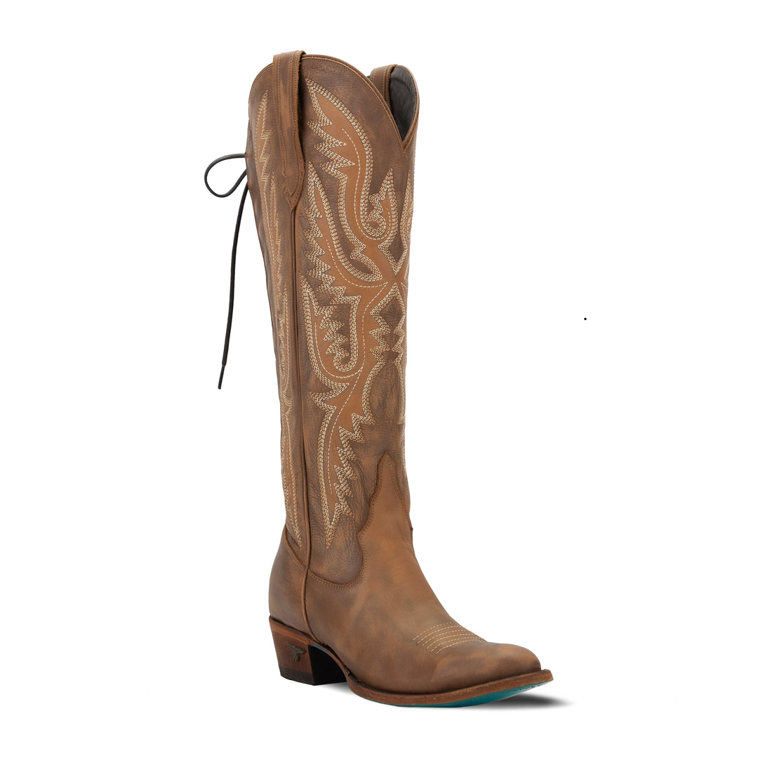 Monica Knee High Corset - Oiled Saddle Ladies Boot Western Fashion by Lane