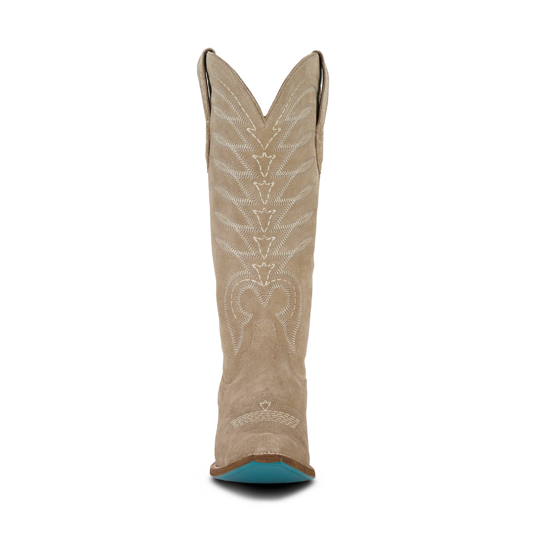 Squash Blossom Boot - Latte Suede Ladies Boot Western Fashion by Lane