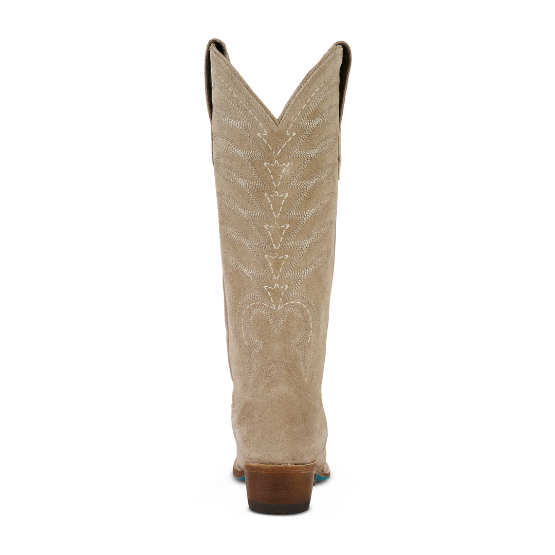 Squash Blossom Boot - Latte Suede Ladies Boot Western Fashion by Lane