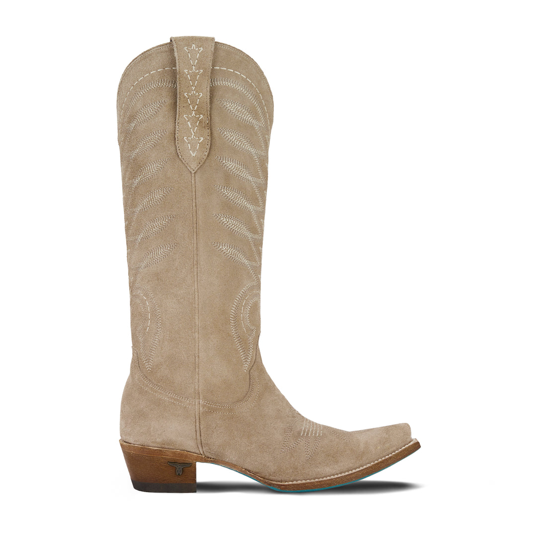 Squash Blossom Boot - Latte Suede Ladies Boot Western Fashion by Lane