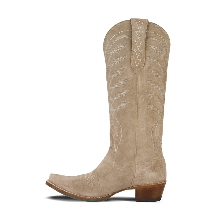 Squash Blossom Boot - Latte Suede Ladies Boot Western Fashion by Lane