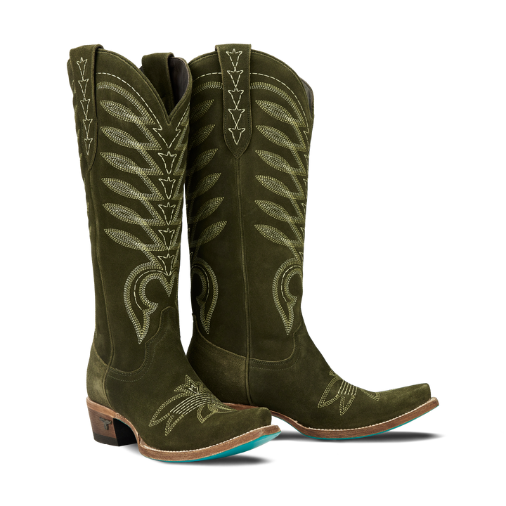 Squash Blossom Boot - Olive Suede