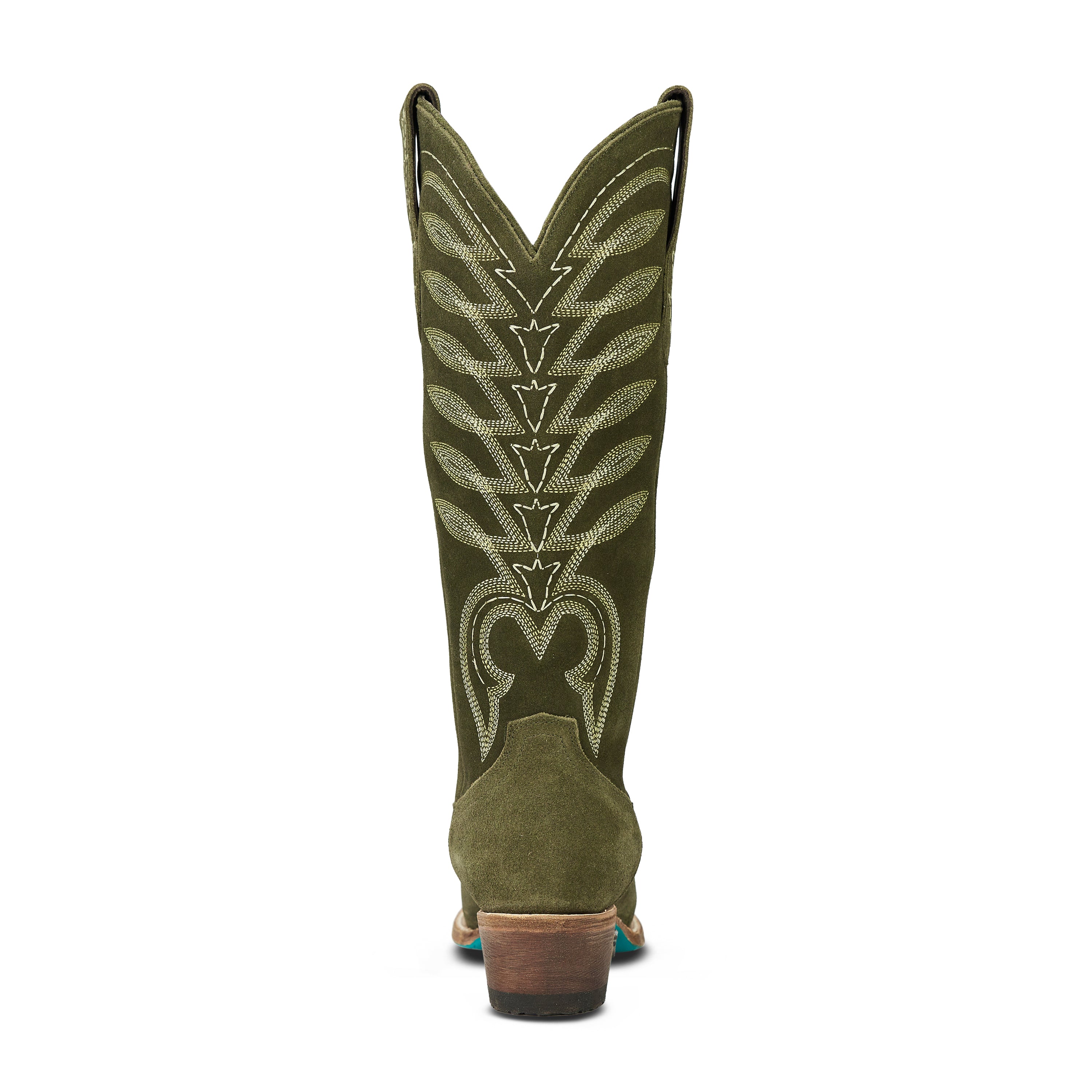 Squash Blossom Boot - Olive Suede Ladies Boot Western Fashion by Lane