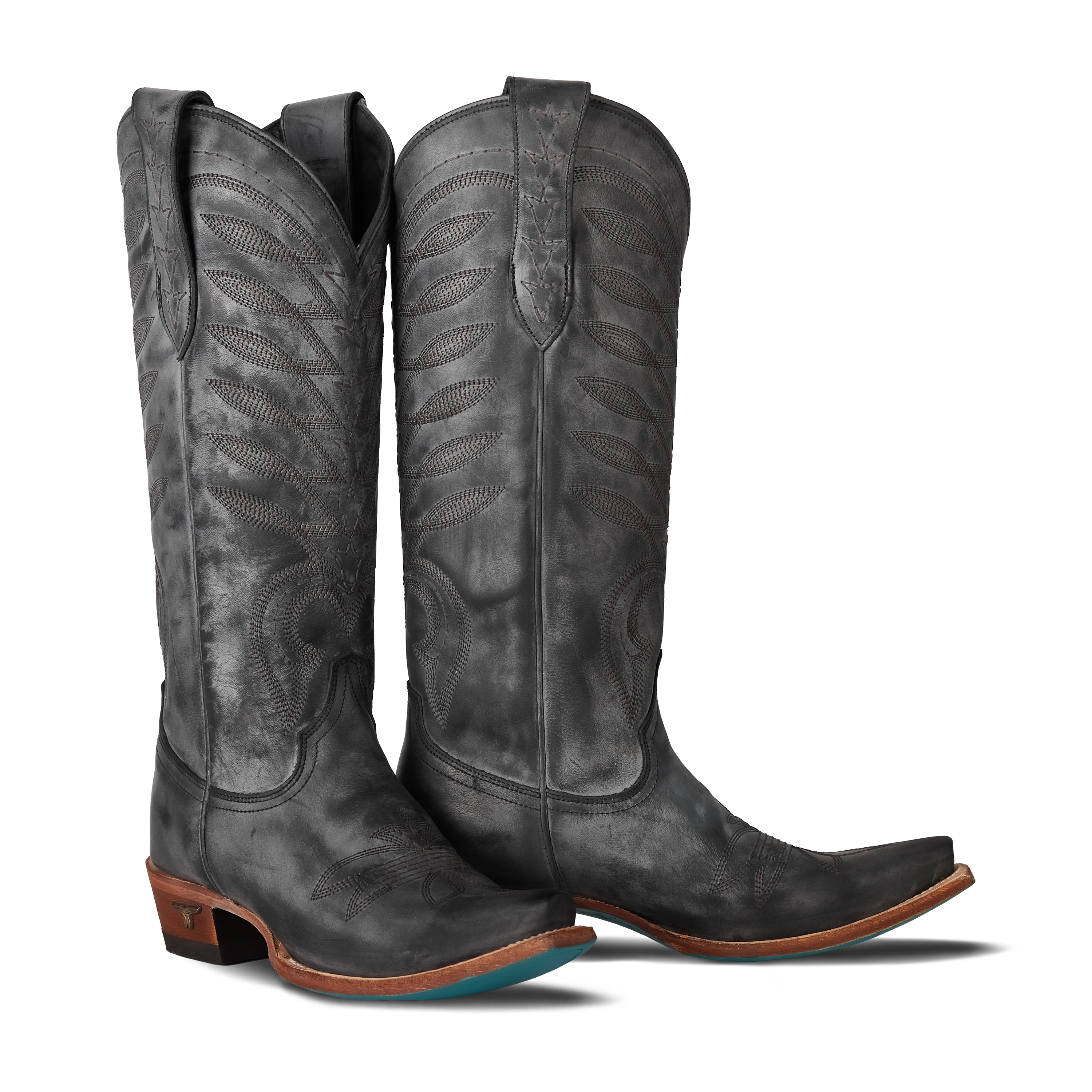 Squash Blossom Boot - Distressed Jet Black**FINAL SALE** Ladies Boot Distressed Jet Black Western Fashion by Lane