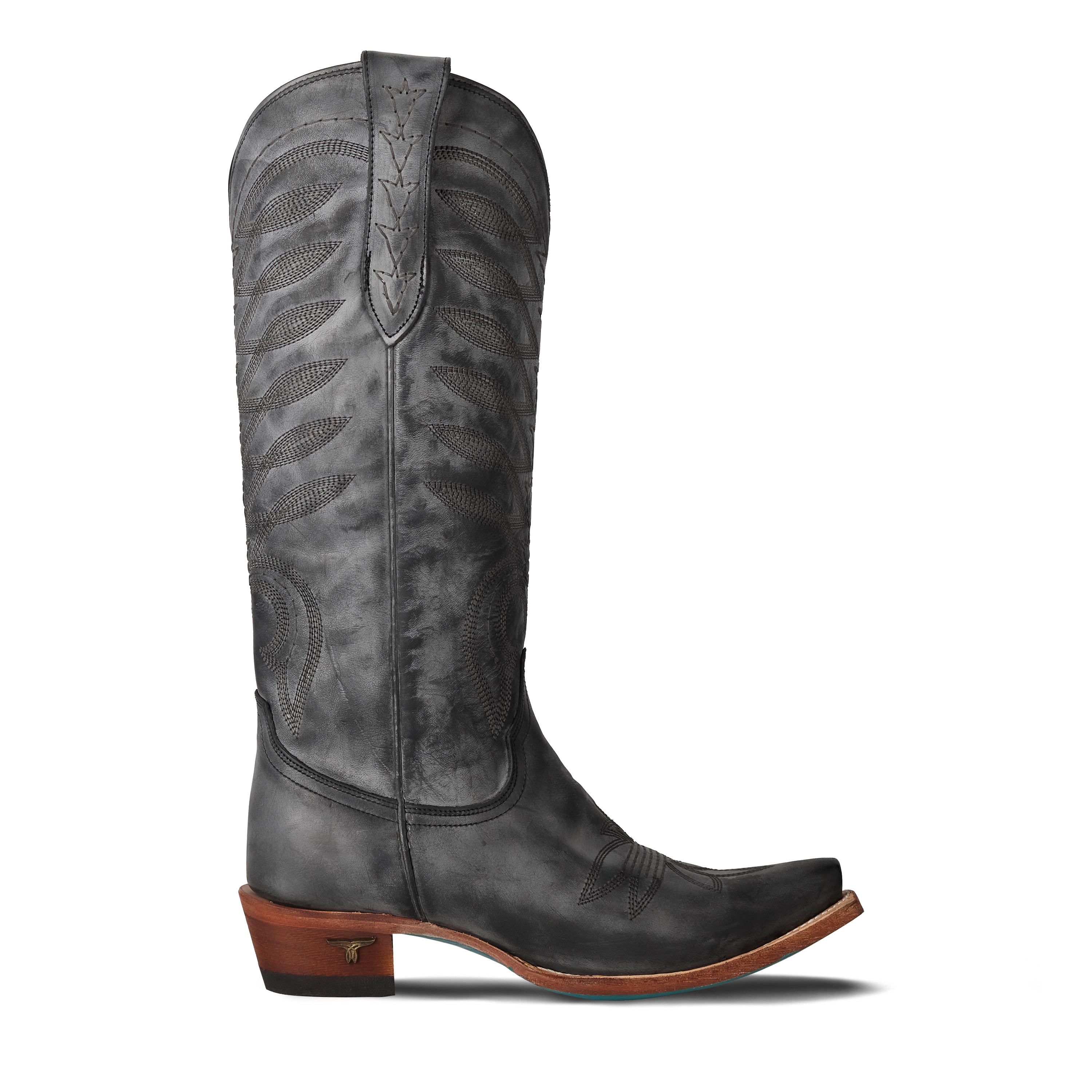 Squash Blossom Boot - Distressed Jet Black**FINAL SALE** Ladies Boot Western Fashion by Lane