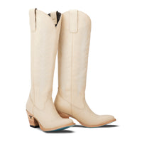 Jentry Knee High Boot - Pale Ivory Ladies Boot Pale Ivory Western Fashion by Lane