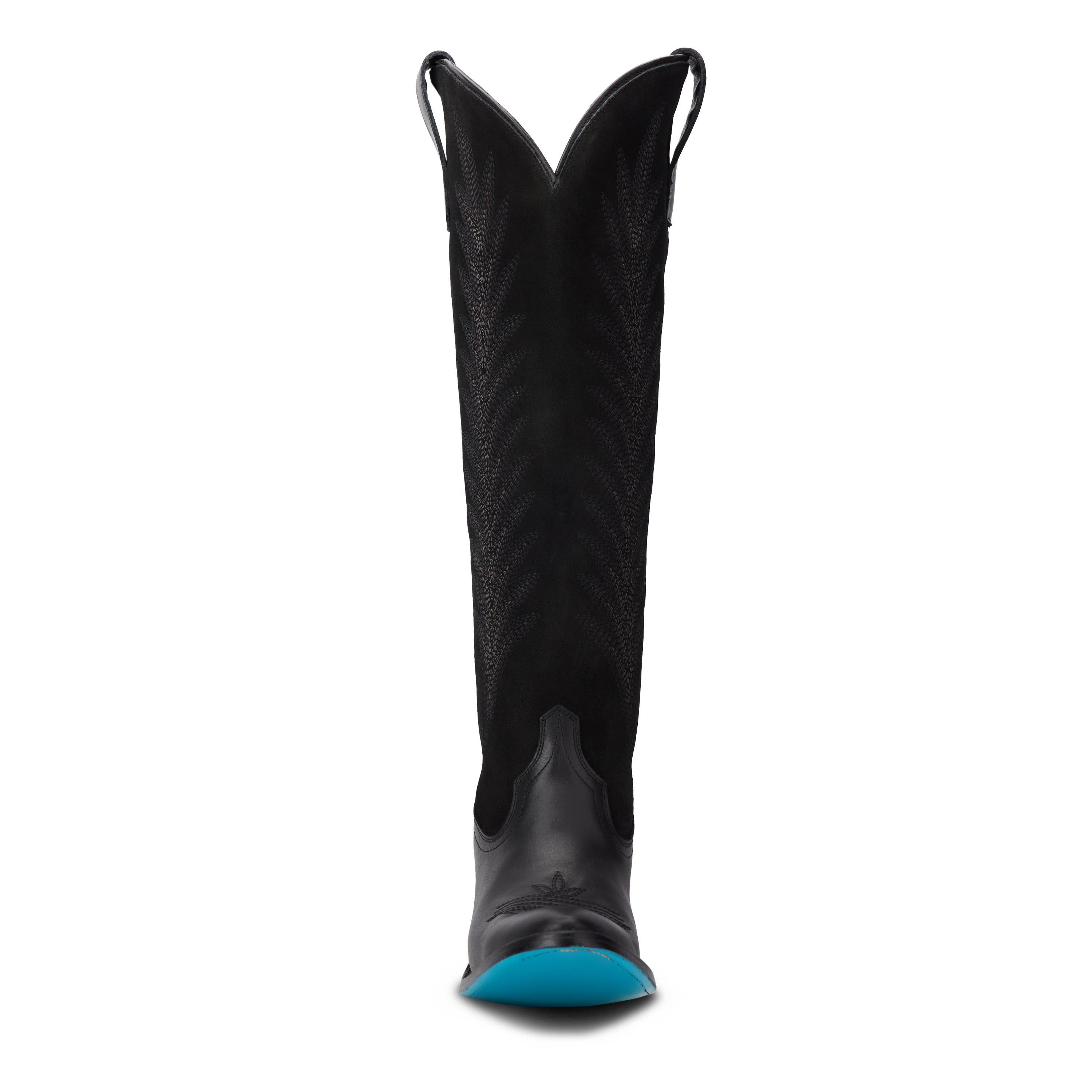 Jentry Knee High Boot - Jet Black & Soft Black Suede Ladies Boot Western Fashion by Lane