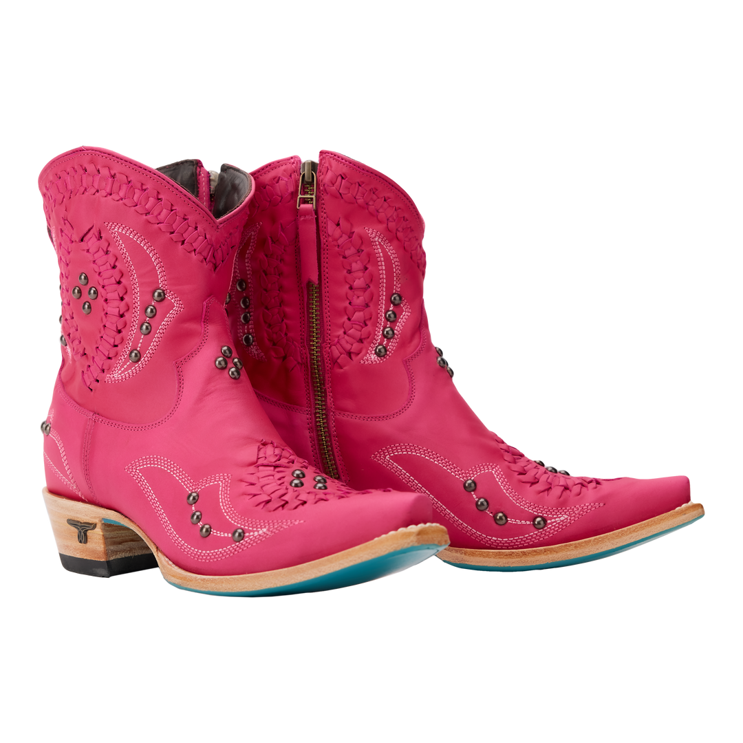 Cossette Western Bootie Hot Pink Womens Cowgirl Ankle Boot Snip Toe