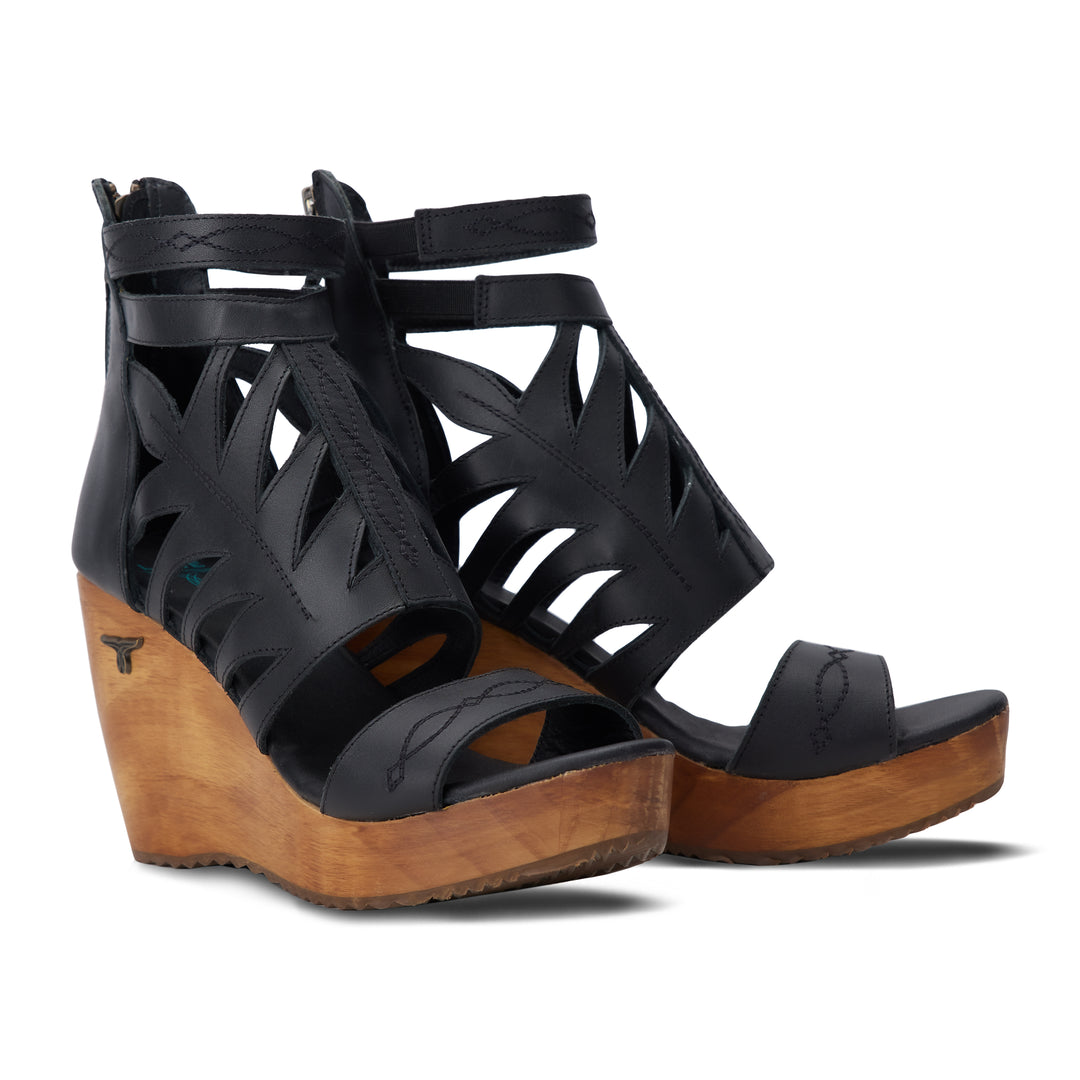 Becca Wedge - Jet Black Wedge Western Fashion by Lane