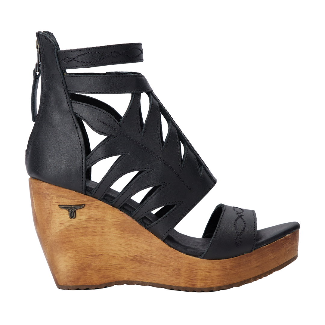 Becca Wedge - Jet Black Wedge  Western Fashion by Lane