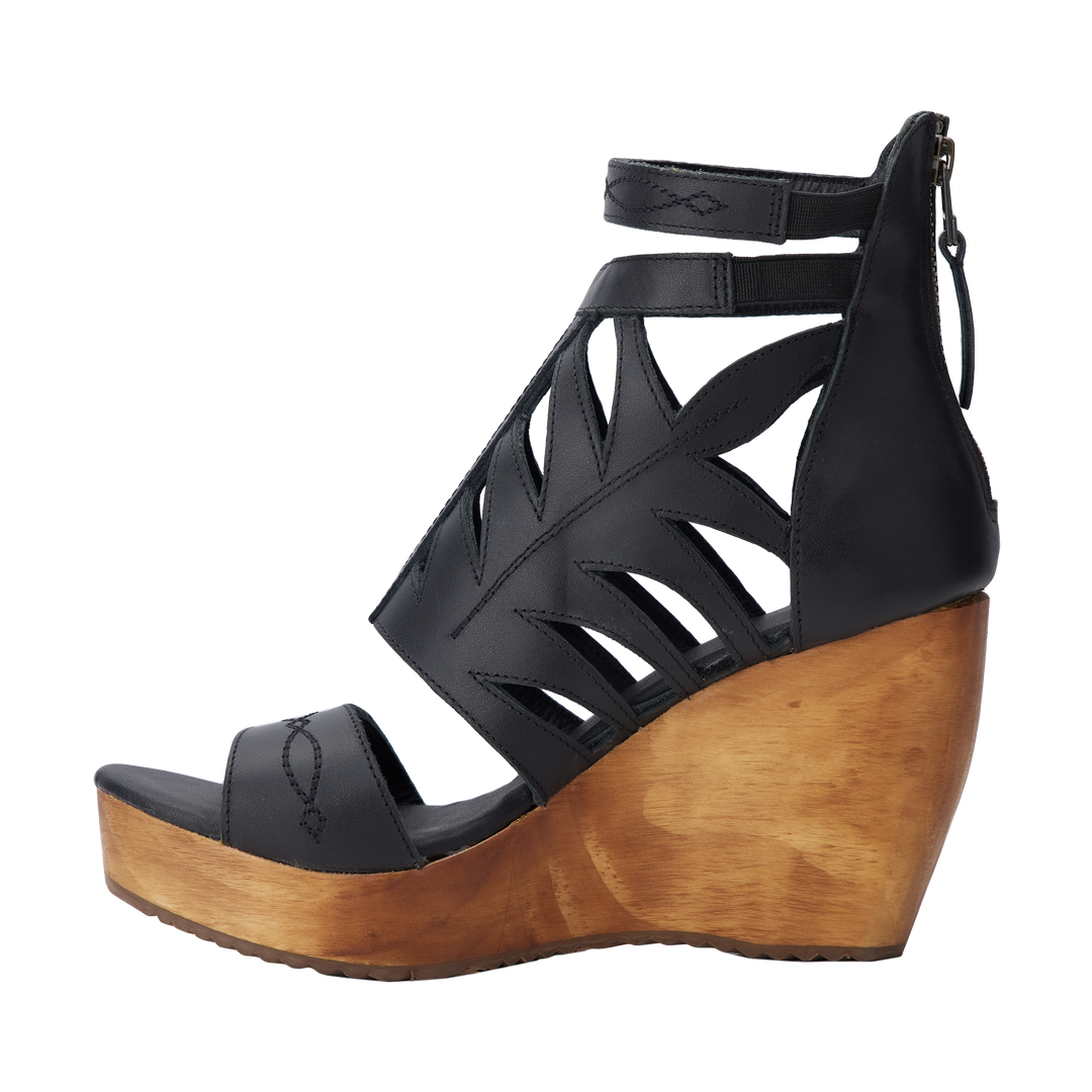 Becca Wedge - Jet Black Wedge  Western Fashion by Lane