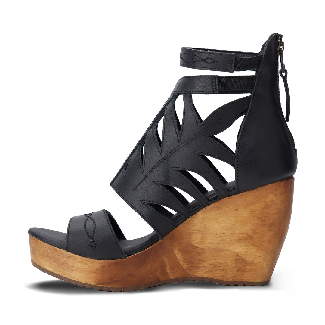 Becca Wedge - Jet Black Wedge Western Fashion by Lane