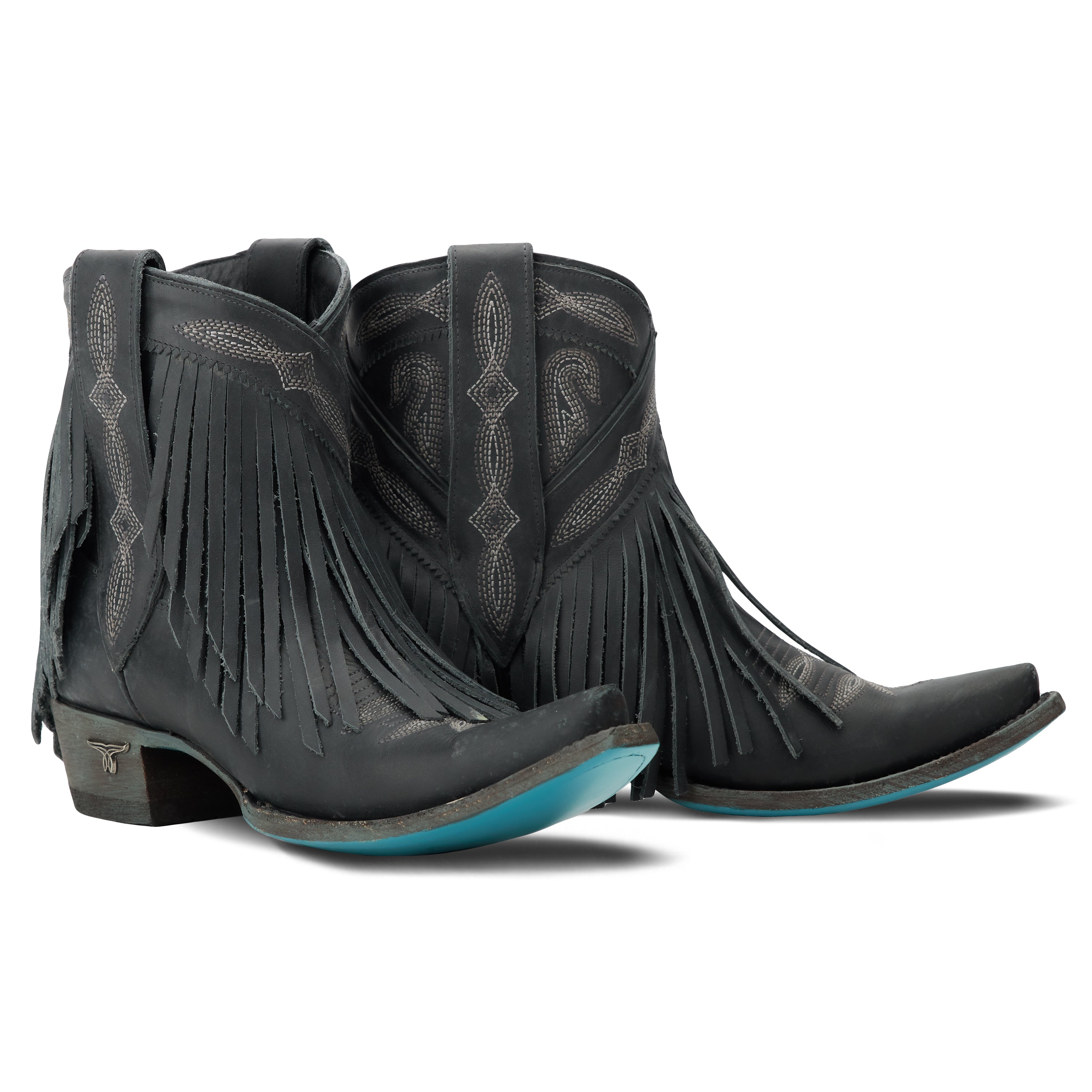 Senita Falls Bootie - Distressed Jet Black**FINAL SALE** Ladies Bootie Distressed Jet Black Western Fashion by Lane