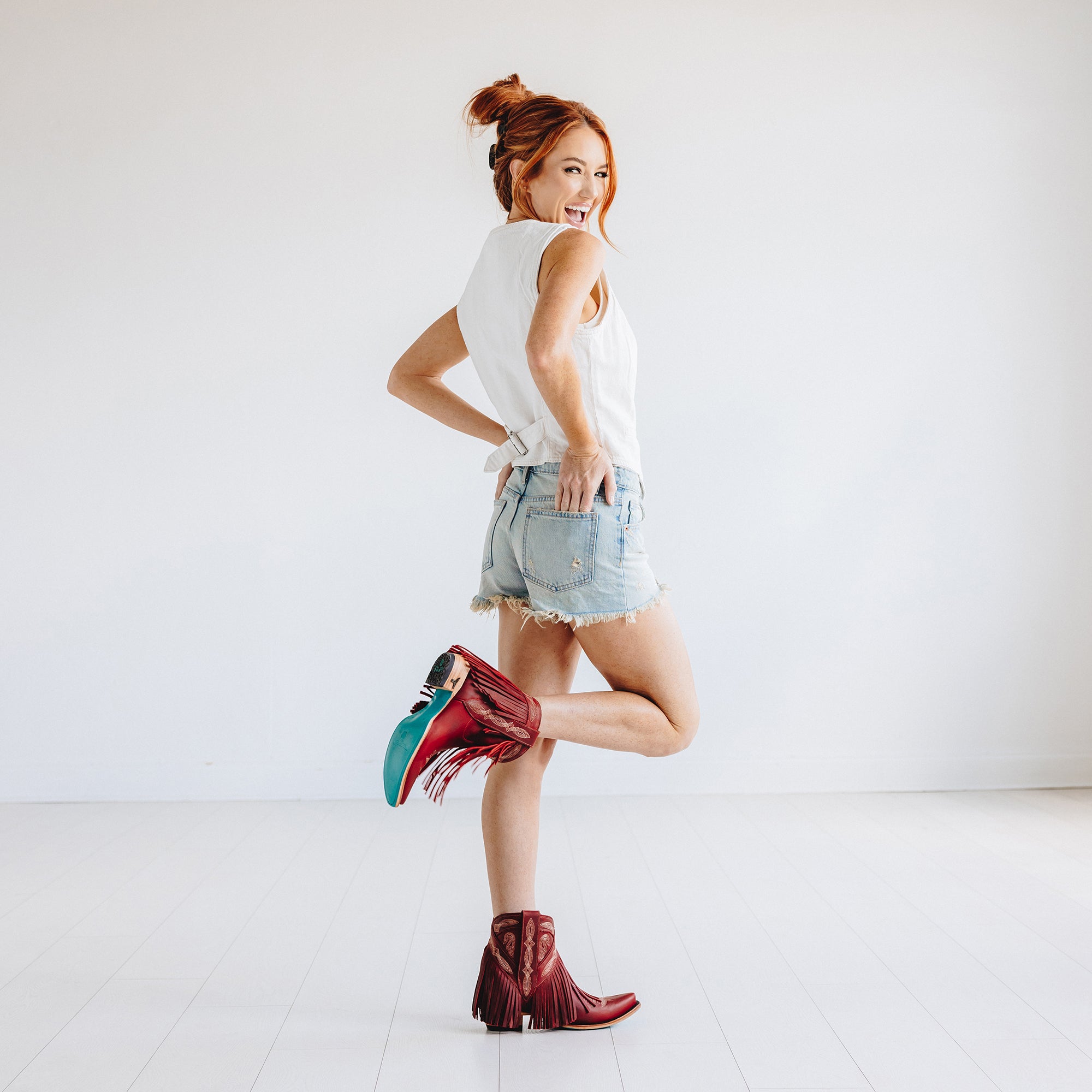 Senita Falls Bootie - Smoldering Ruby Ladies Bootie Western Fashion by Lane