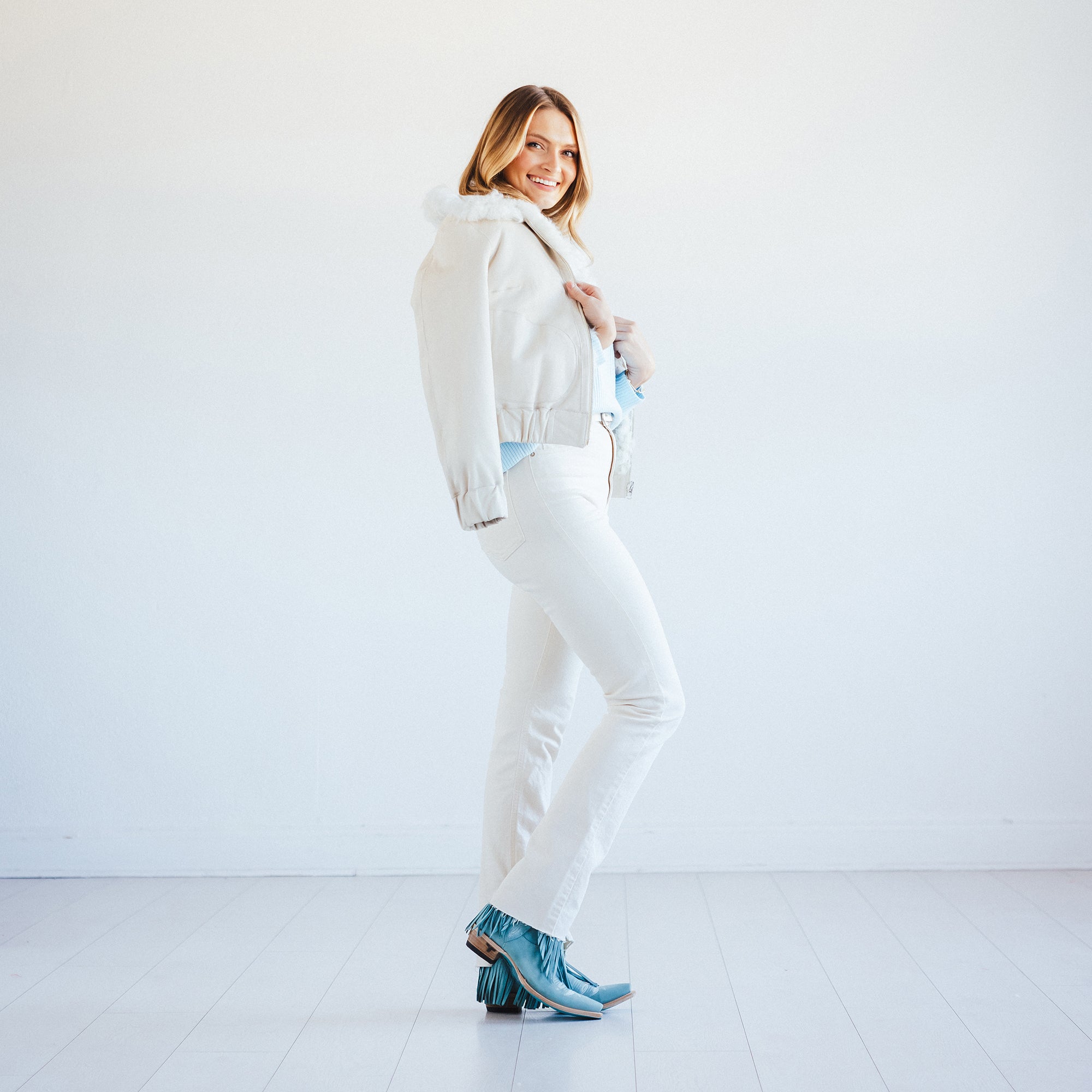 Senita Falls Bootie - Powder Blue Ladies Bootie Western Fashion by Lane