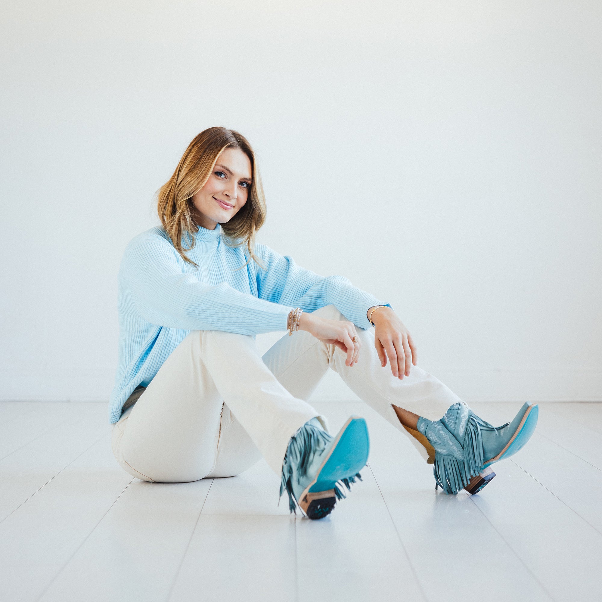 Senita Falls Bootie - Powder Blue Ladies Bootie Western Fashion by Lane