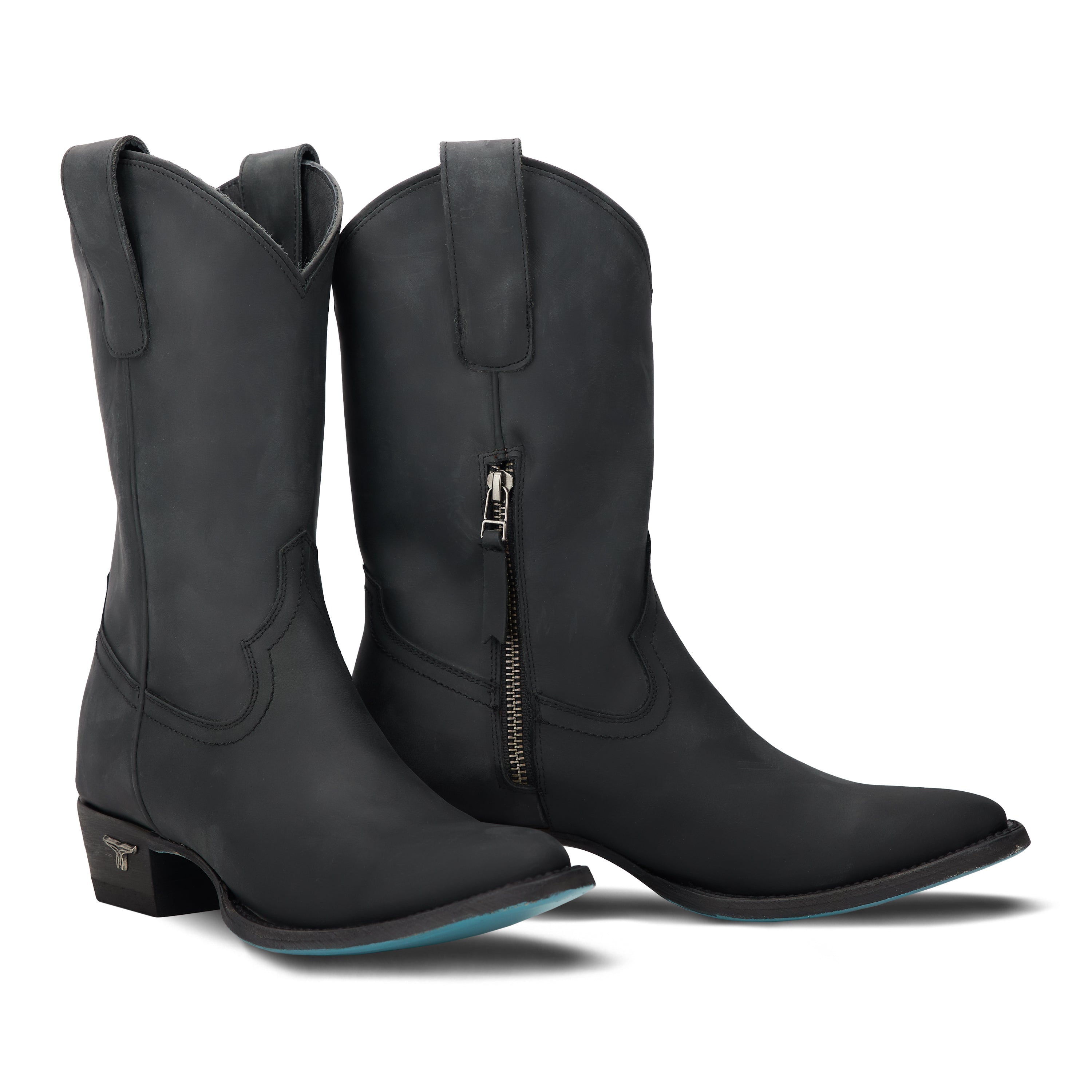 Plain Jane Midi - Matte Black Ladies Boot  Western Fashion by Lane