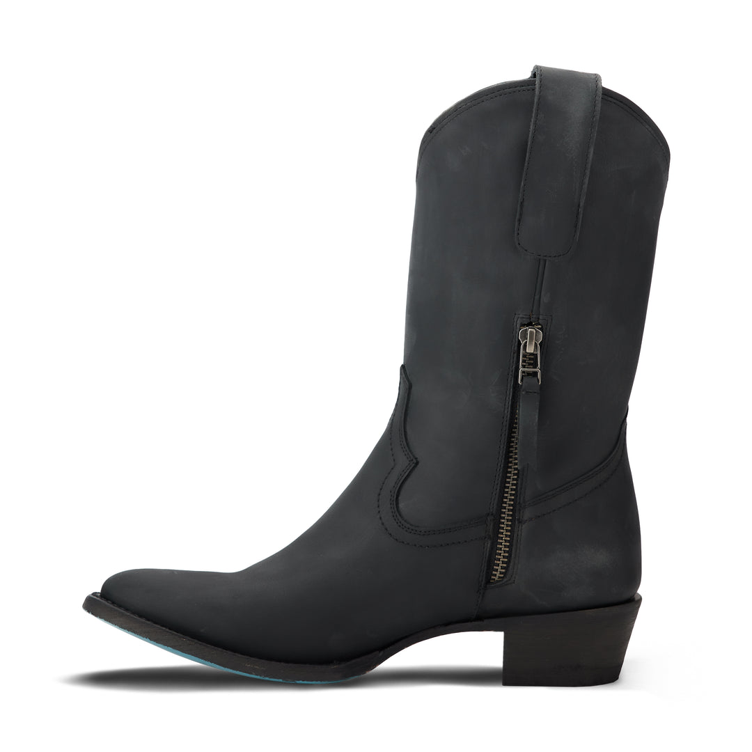 Plain Jane Midi - Matte Black Ladies Boot  Western Fashion by Lane