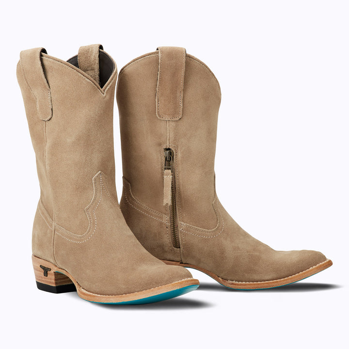 Plain Jane Midi - Latte Suede Ladies Boot  Western Fashion by Lane