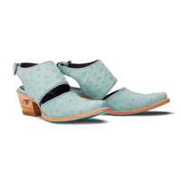 Plain Jane Slingback Mule - Powder Blue Ostrich Mule Powder Blue Ostrich Western Fashion by Lane