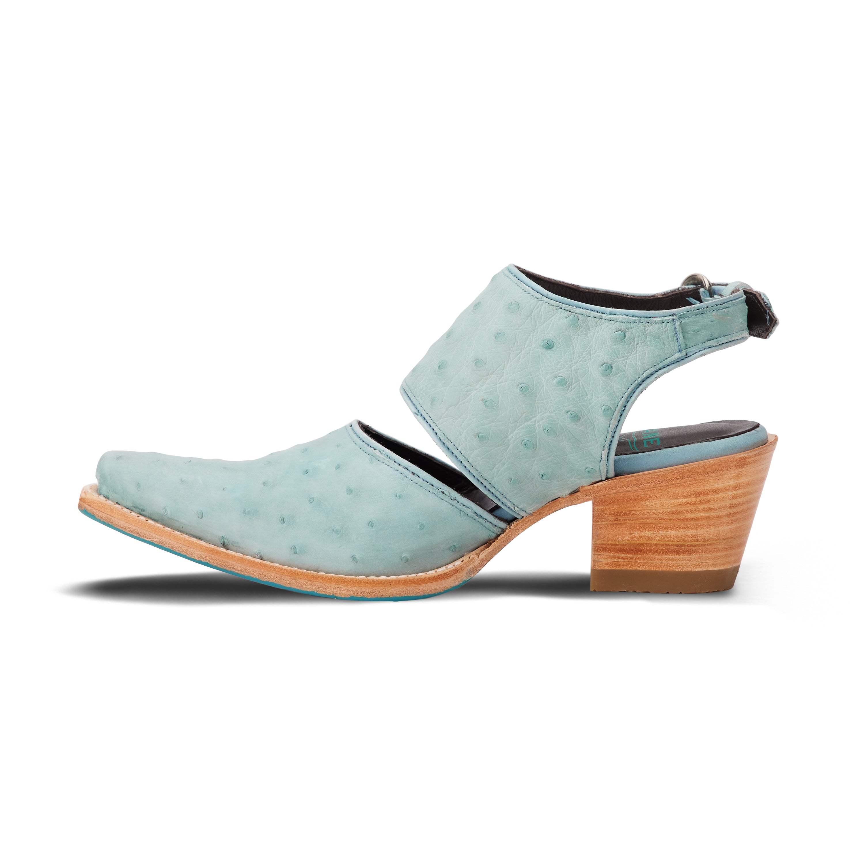 Plain Jane Slingback Mule - Powder Blue Ostrich Mule Western Fashion by Lane