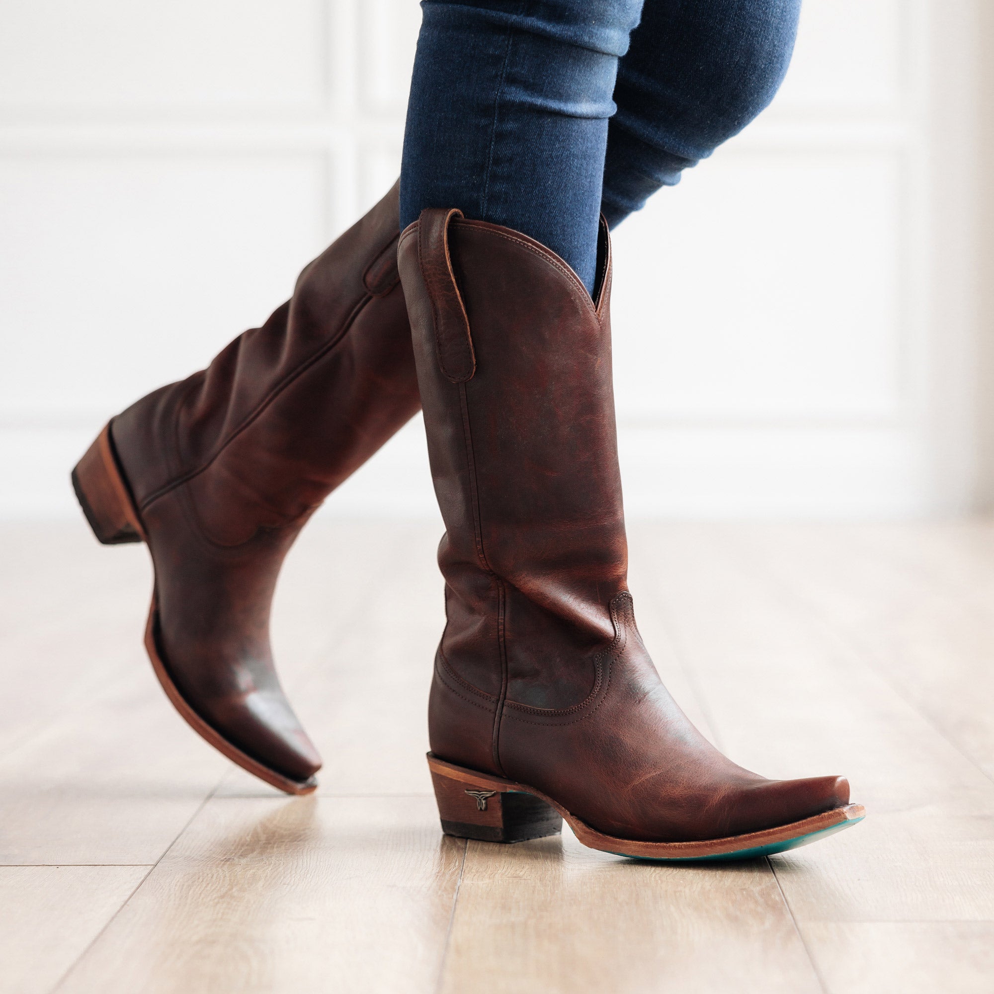 Maje leather cowboy boots - Brown