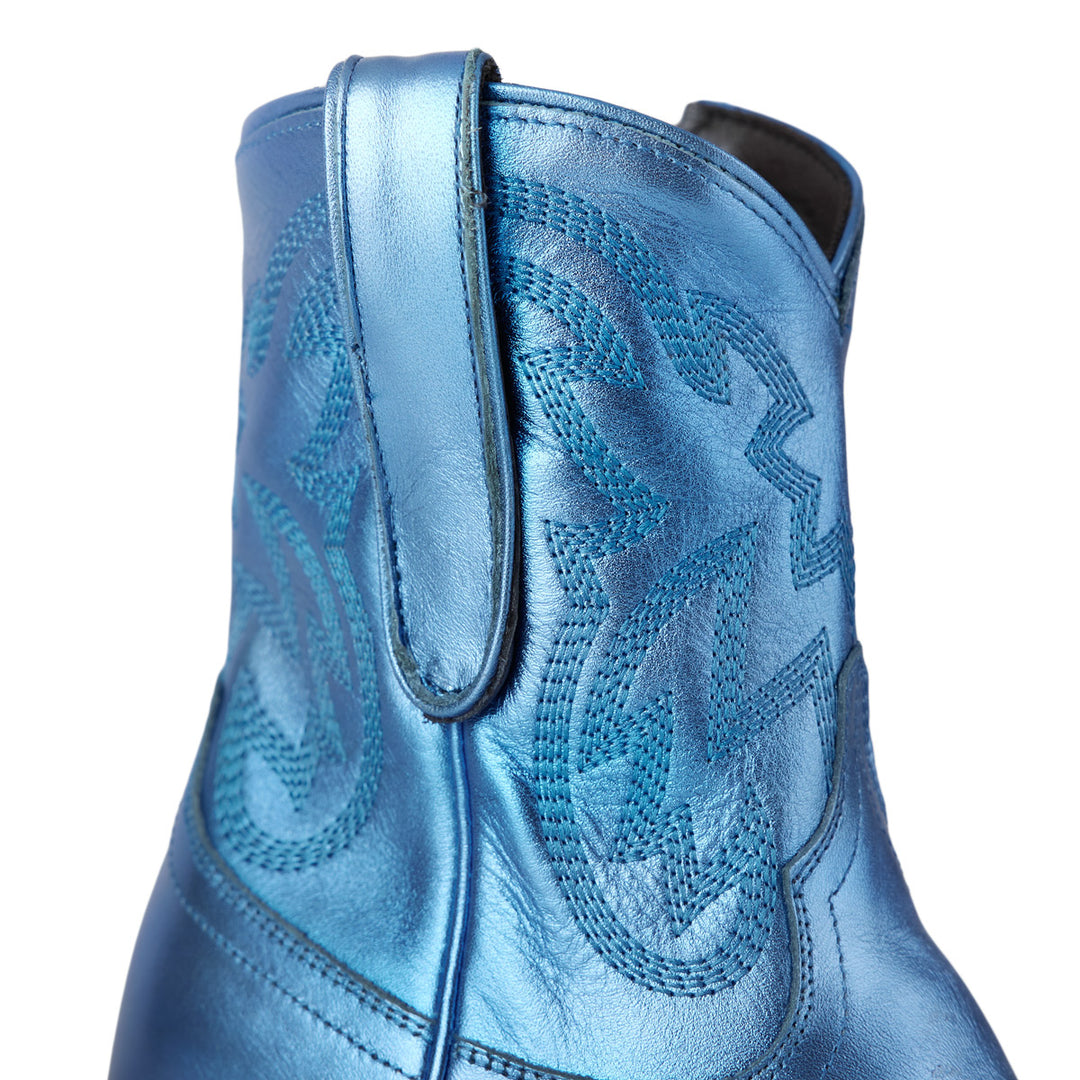 Smokeshow Bootie - Cobalt Metallic Ladies Bootie  Western Fashion by Lane