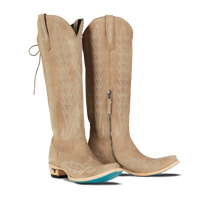 Lexington Knee High Corset - Latte Suede Ladies Boot Latte Suede Western Fashion by Lane