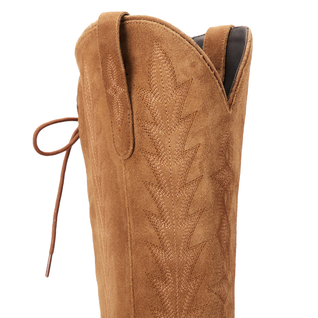 Lexington Knee High Corset - Toffee Suede Ladies Boot  Western Fashion by Lane