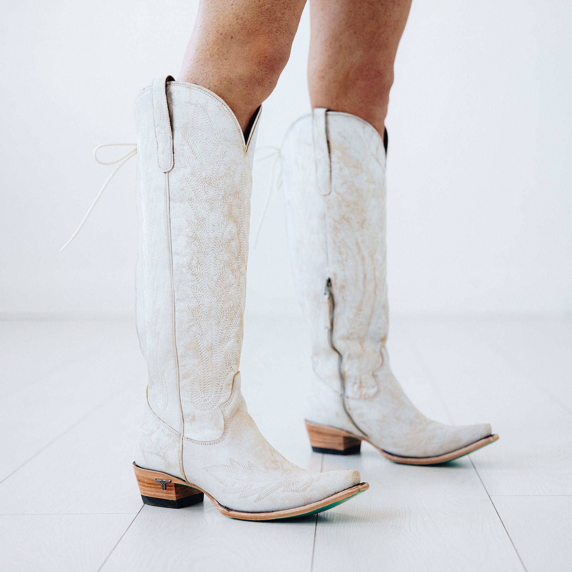 Lexington Knee High Corset - Ceramic Crackle Ladies Boot Western Fashion by Lane