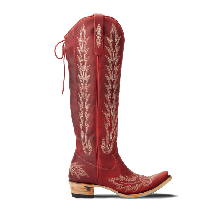 Lexington Knee High Corset - Smoldering Ruby Ladies Boot  Western Fashion by Lane