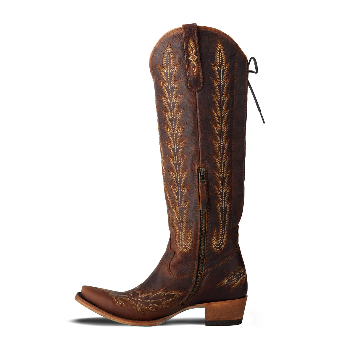 Lexington Knee High Corset - Cognac Ladies Boot Western Fashion by Lane