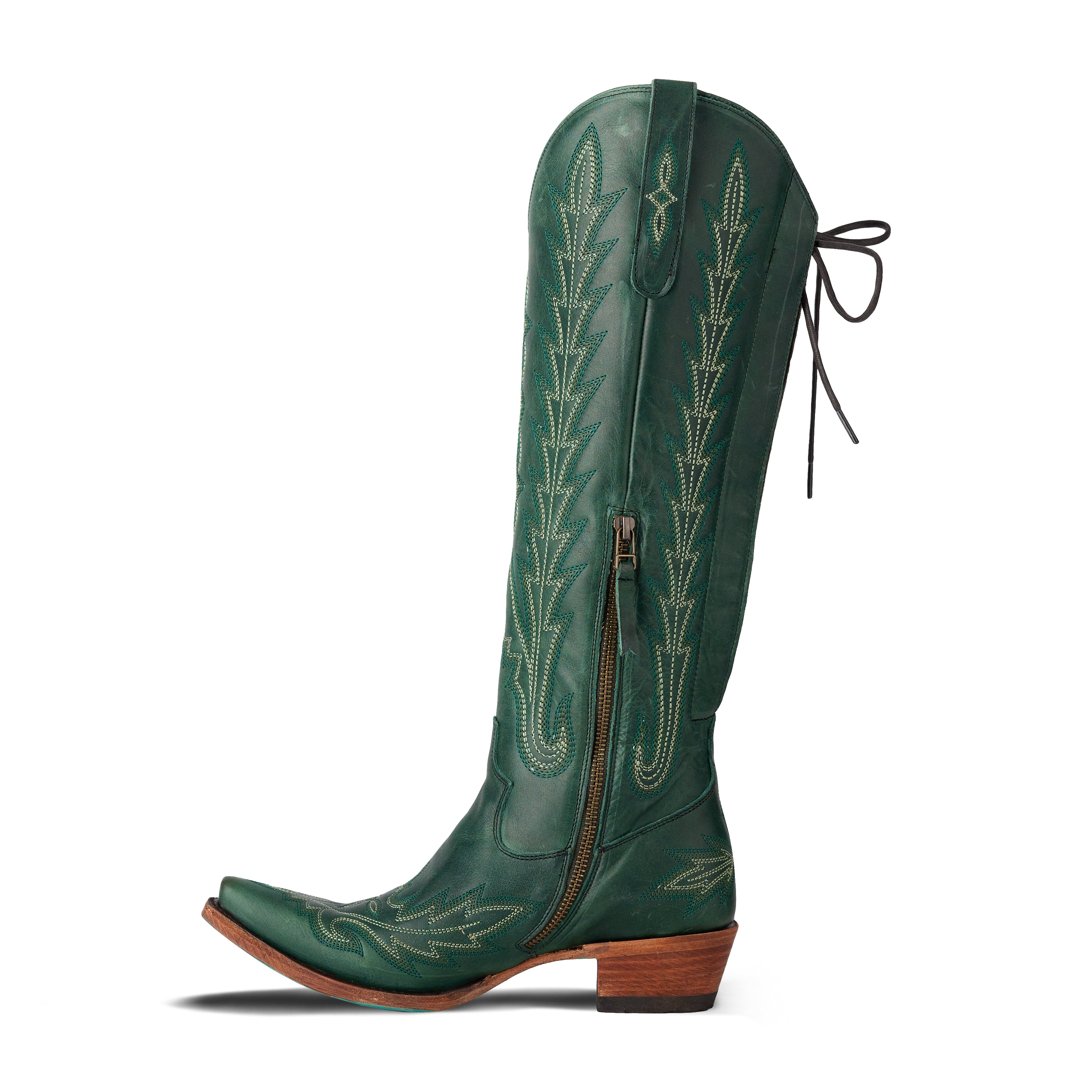 Lexington Knee High Corset - Emerald Ladies Boot  Western Fashion by Lane