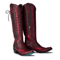 Lexington Knee High Corset - Black Cherry Ladies Boot Black Cherry Western Fashion by Lane