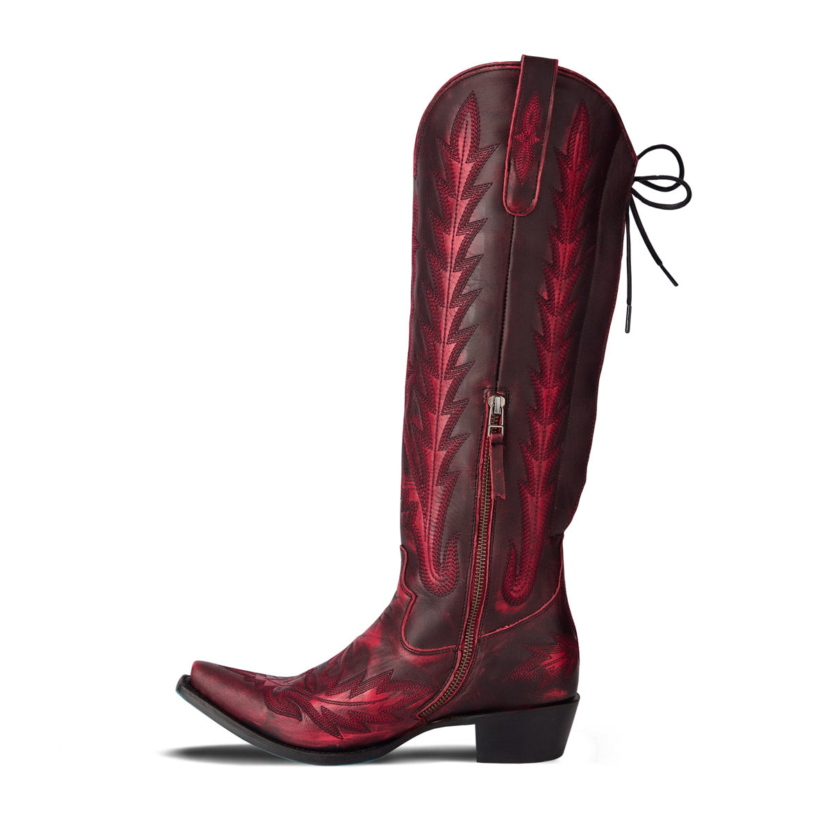 Lexington Knee High Corset - Black Cherry Ladies Boot Western Fashion by Lane