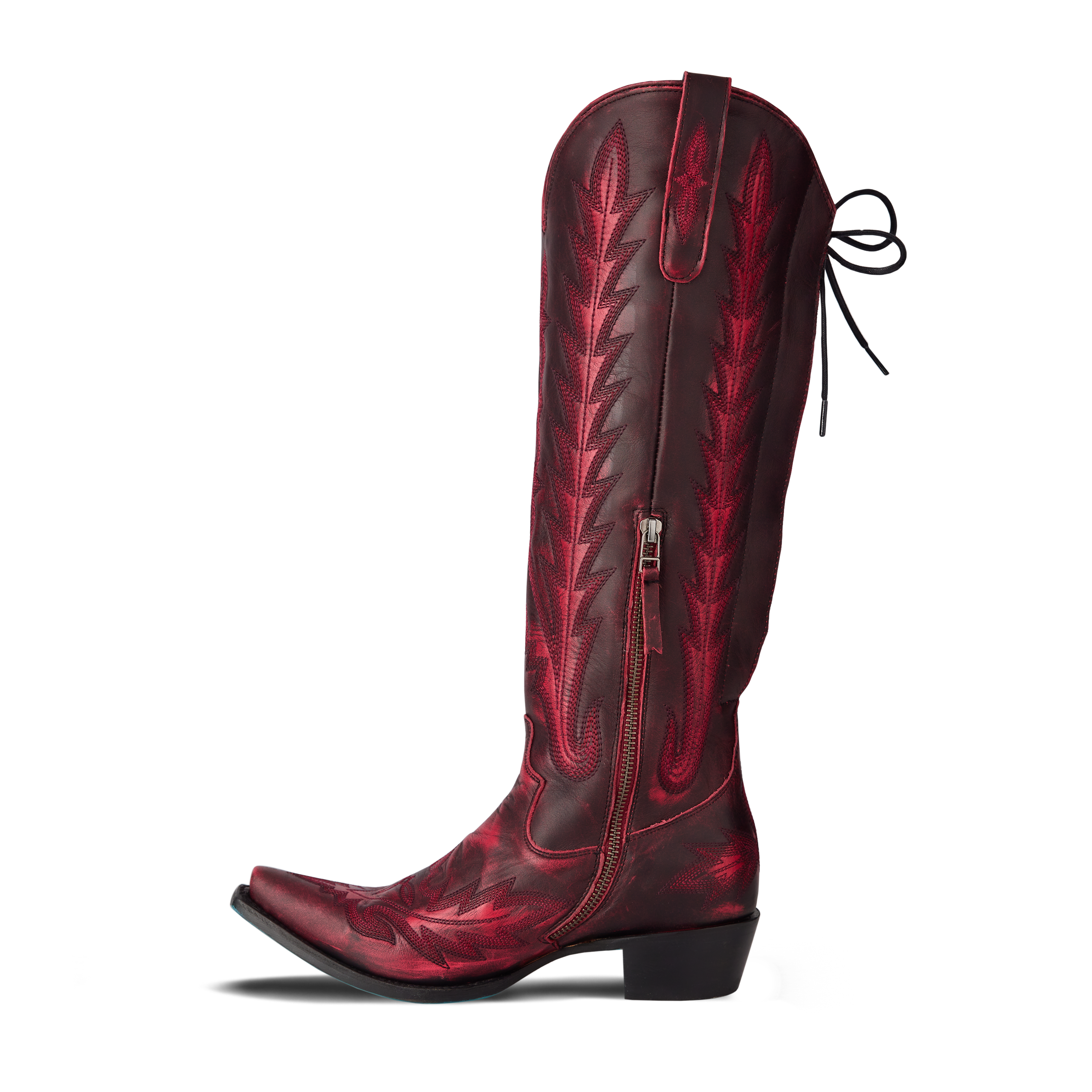 Lexington Knee High Corset - Black Cherry Ladies Boot Western Fashion by Lane