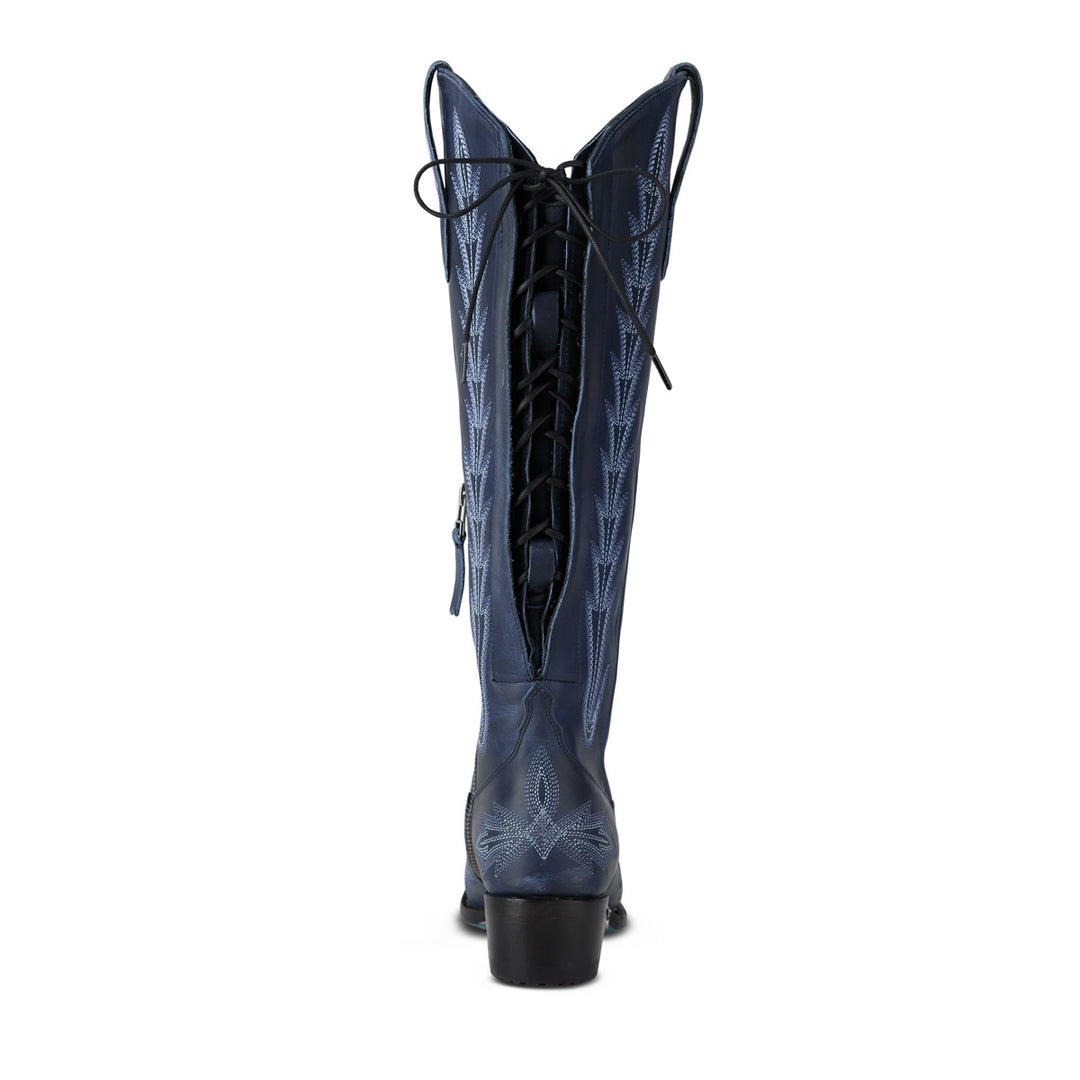 Lexington Knee High Corset - Midnight Navy Ladies Boot  Western Fashion by Lane