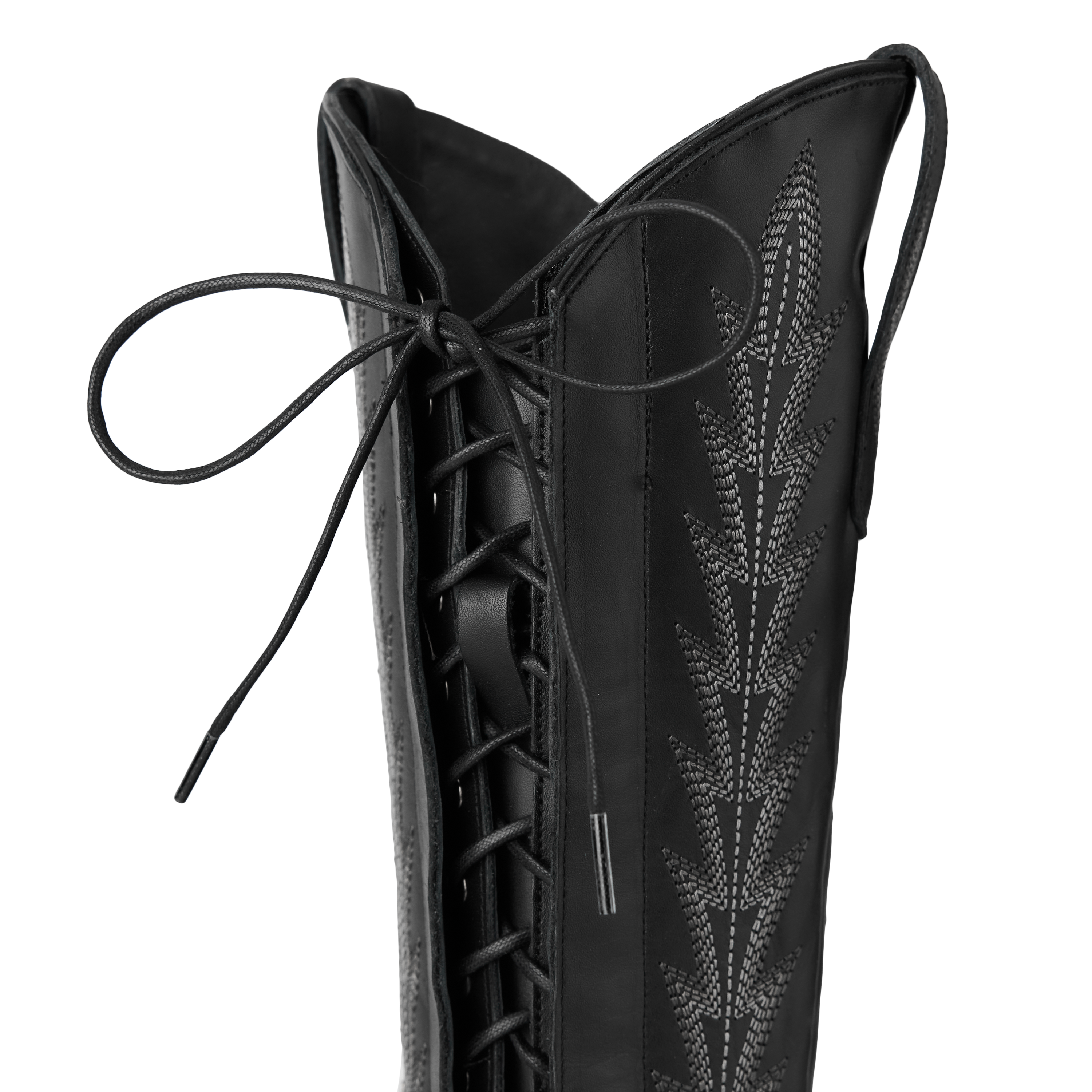 Lexington Knee High Corset - Jet Black Ladies Boot Western Fashion by Lane