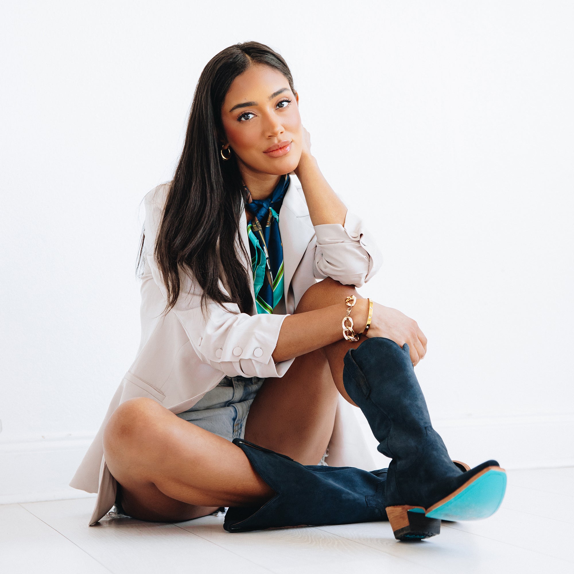 Emma Jane Boot - Navy Suede Ladies Boot Western Fashion by Lane