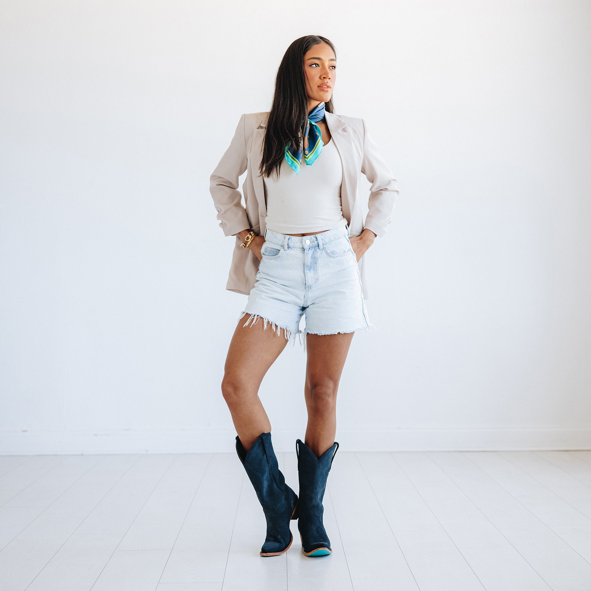 Emma Jane Boot - Navy Suede Ladies Boot Western Fashion by Lane