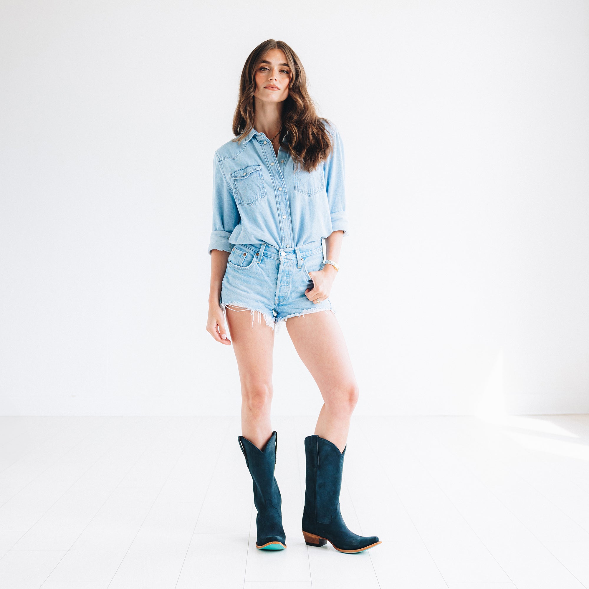 Emma Jane Boot - Navy Suede Ladies Boot Western Fashion by Lane