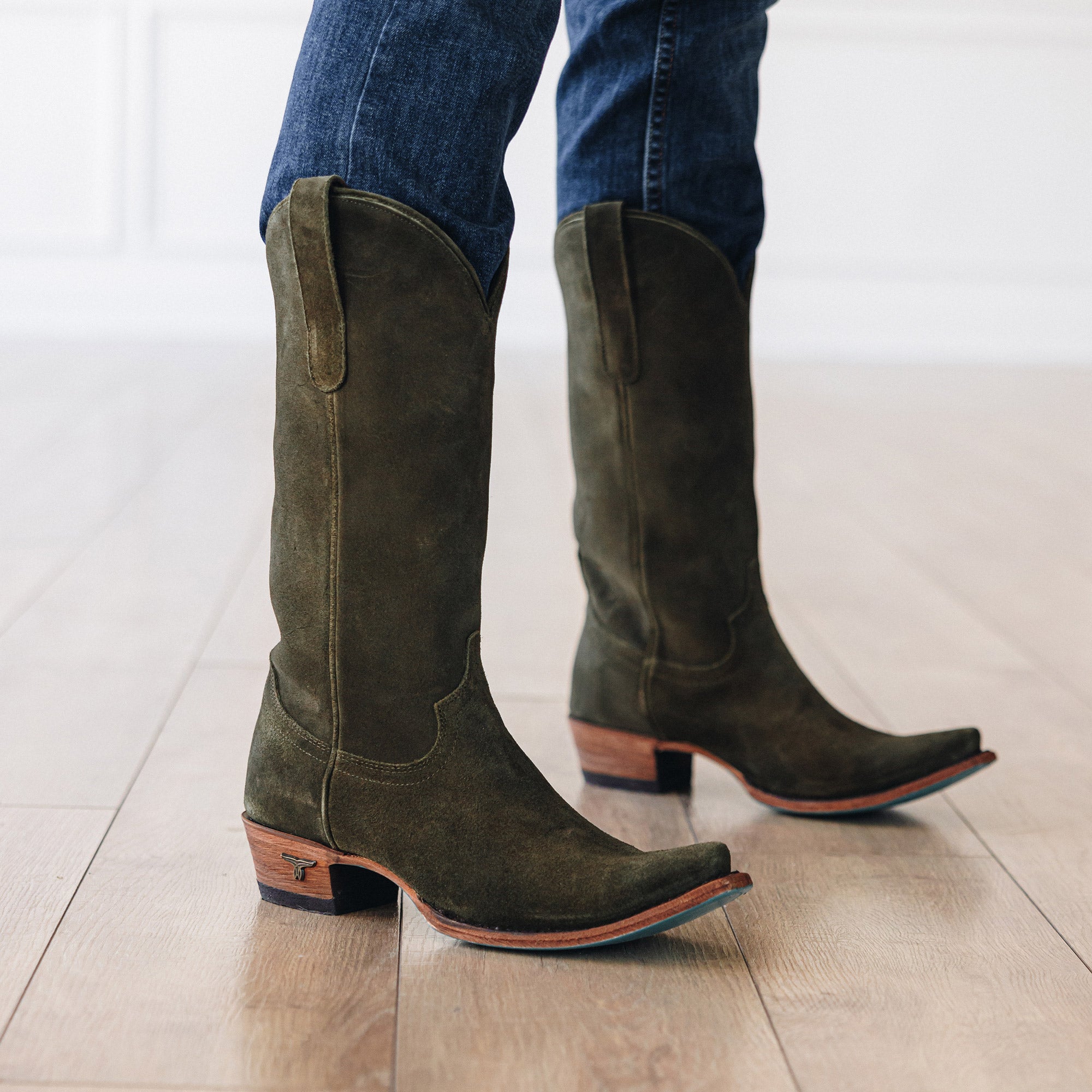 Emma Jane Boot - Olive Suede Ladies Boot Western Fashion by Lane