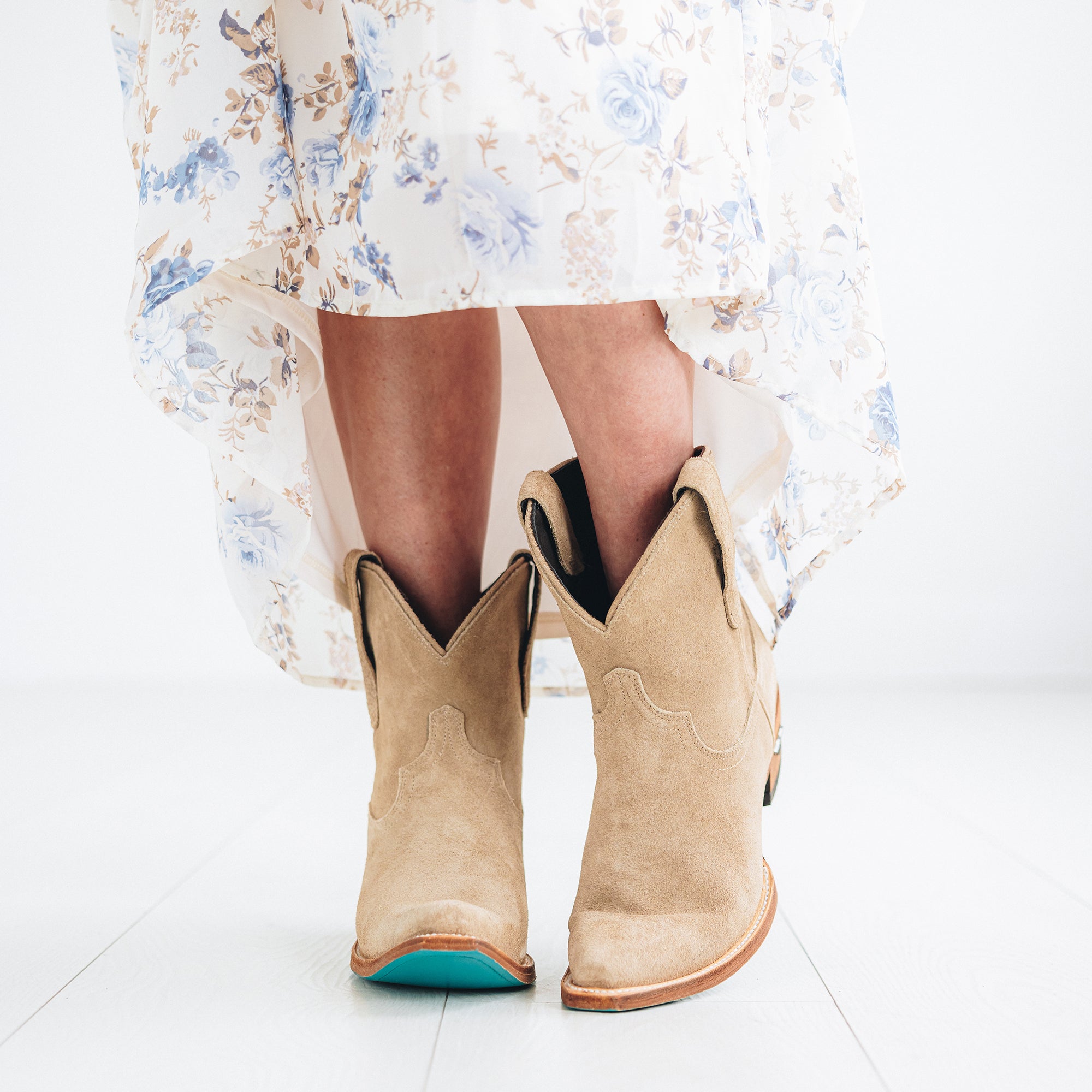 Emma Jane Bootie - Latte Suede Ladies Bootie Western Fashion by Lane