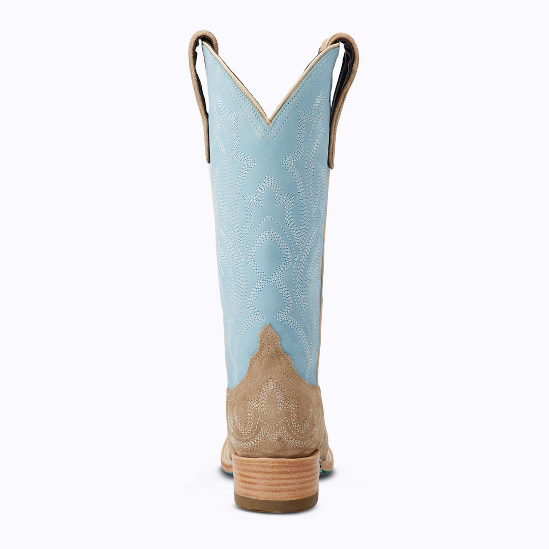 Saratoga Square x West Desperado - Latte Suede and Powder Blue Ladies Boot  Western Fashion by Lane