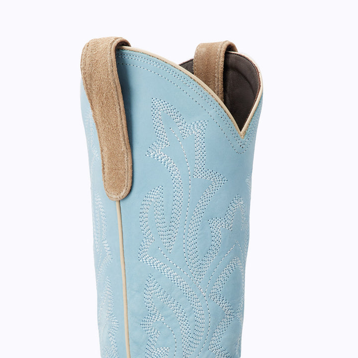 Saratoga Square x West Desperado - Latte Suede and Powder Blue Ladies Boot  Western Fashion by Lane